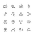 radio - flat line icons vector image