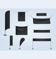 set of black blank textile banners vector image vector image