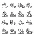tree icon set in thin line style vector image