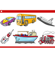 cartoon vehicle caracters set vector image