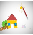 children painting vector image