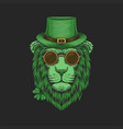 green lion head st patricks day vector image