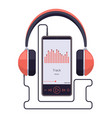 smartphone with headset earphones and vector image vector image
