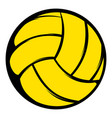 yellow volleyball ball icon cartoon vector image