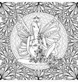 adult coloring book page with fairy pregnant lady vector image