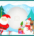 greeting card with christmas characters template vector image