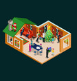 isometric christmas holiday concept vector image vector image