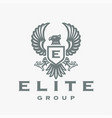 luxury eagle crest monogram logo vector image