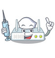 nurse router is installed in cartoon wall vector image vector image
