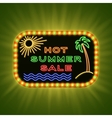 hot summer sale retro neon light vintage frame vector image