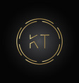 initial alphabet kt logo design template abstract vector image