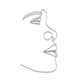 line art woman face drawing black afro vector image vector image