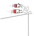 cartoon 2021 couple super heroes pushing down vector image