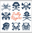 jolly roger symbols - set on white vector image