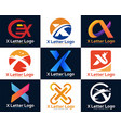 abstract x letter logo design branding vector image