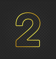 gold glittering number 2g vector image vector image