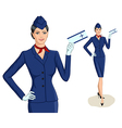 stewardess with ticket vector image