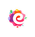 e letter logo with sale icons overlapping vector image