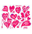 happy valentine s day dooddle art collection vector image