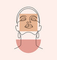 minimal woman face and geometric shape vector image