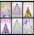 set christmas tree applique background vector image vector image