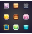 set square buttons of different materials vector image
