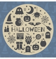 halloween icons set in circle shape vector image