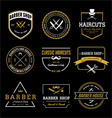 vintage barber shop and haircut badges vector image