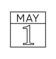 calendar 1st of may flat icon on white background vector image