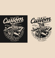 custom motorcycle vintage monochrome label vector image