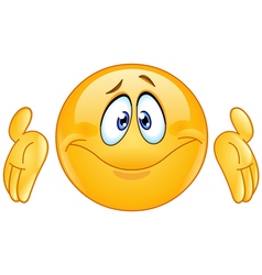 Evil emoticon with wringing hands Royalty Free Vector Image