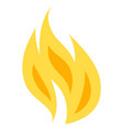 fire icon yellow flame logo burning symbol vector image