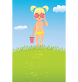 girl in sunglasses on the lawn vector image vector image