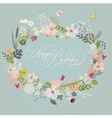 vintage doodle floral wreath vector image