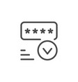 approved security line outline icon vector image