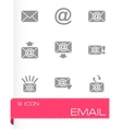 black email icon set vector image vector image