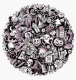 cartoon doodles happy halloween vector image