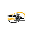 bulldozer logo template heavy equipment vector image