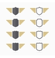 heraldic shield and wings symbol vector image
