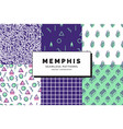 memphis seamless patterns set vector image