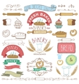 vintage bakery labels elementshand sketched vector image