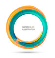 watercolor color circle texture ink round stroke vector image