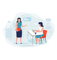 women in office working chat vector image