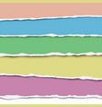 five horizontal torn layers of paper vector image