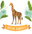 giraffe cartoon vector image vector image