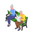 nursing home bench composition vector image