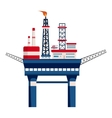 oil platform at sea icon cartoon style vector image