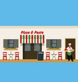 typical italian restaurant with plants vector image