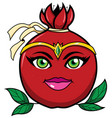 pomegranate superhero mascot vector image
