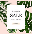 sale poster with leaf vector image vector image
